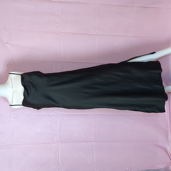 Nasty Gal Black Sustainable Satin Square Neck Midi Slip Dress size UK 16/US 12 - Picture 1 of 7
